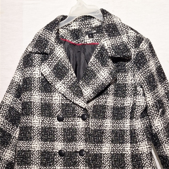 Vintage Checkered Pea Coat, East 5th brand, Sz 16, NWOT - Picture 5 of 13